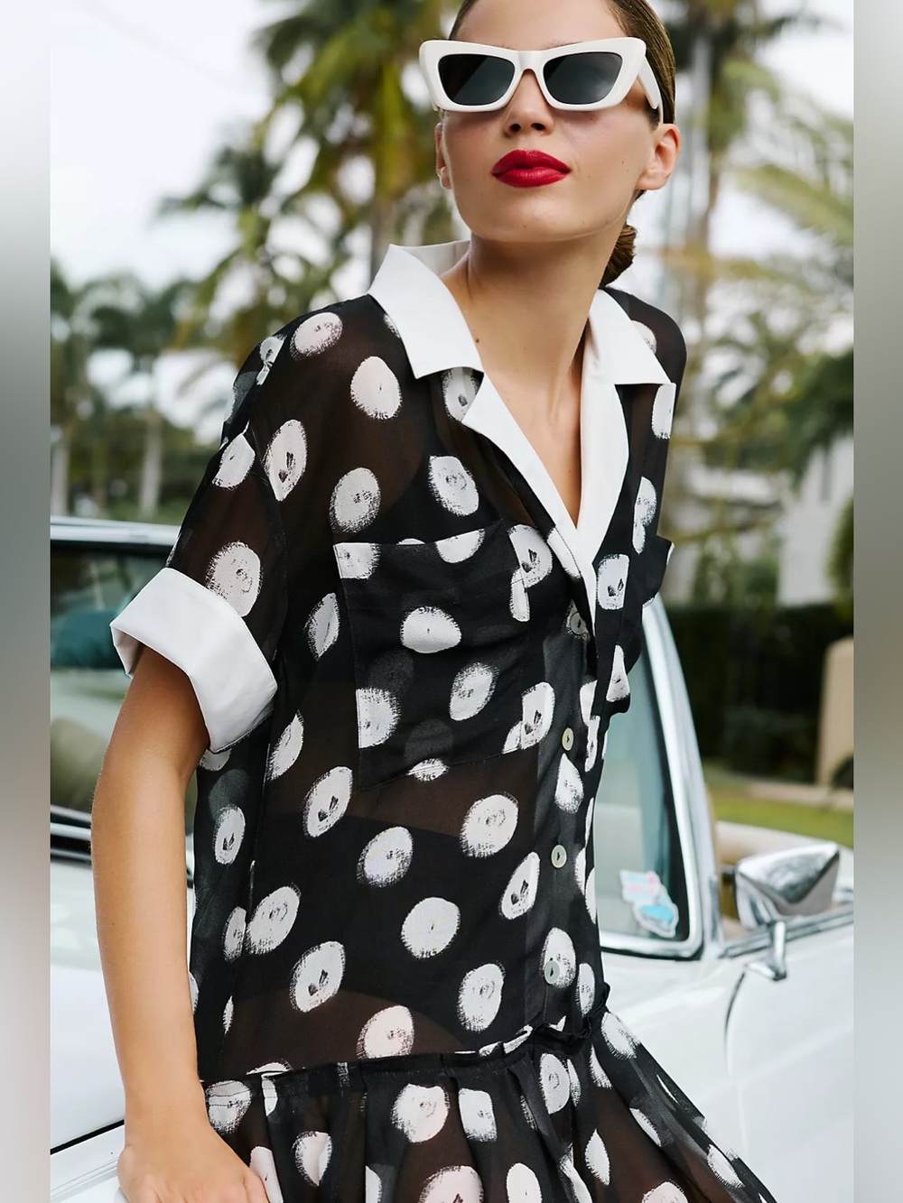 NWT Anthropologie Plenty by Tracy Reese Short-Sleeve Mini Polka Dot Dress